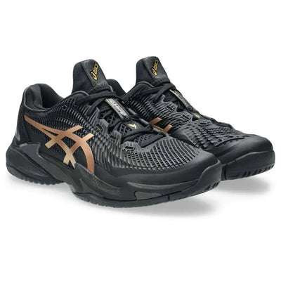 calzado tenis hombre asics court ff 3 negro con detalles prism gold
