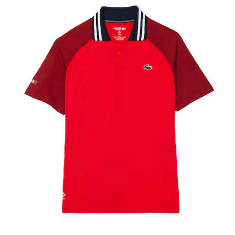 Polo Lacoste Daniil Medvedev Rojo Slim Fit para Tenis