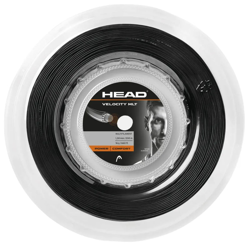 Rollo de Cuerda Head Velocity MLT 1.30 mm Negro 200m para Tenis