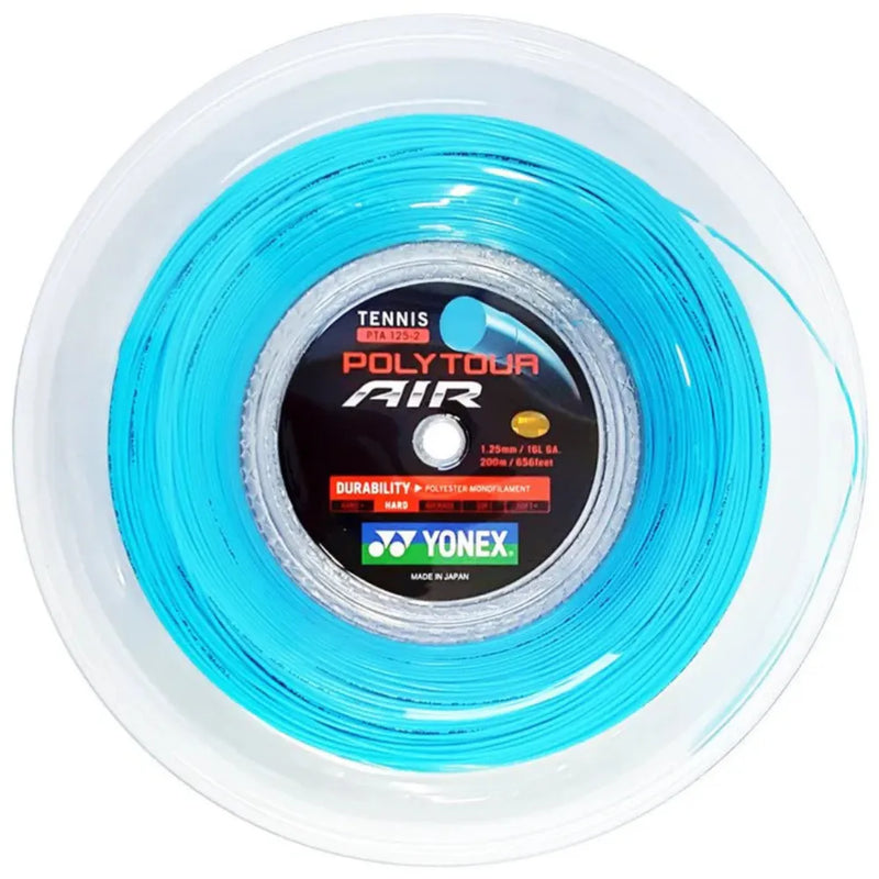 Rollo de Cuerda Yonex PolyTour Air Sky Blue 1.25 mm 200m para Tenis