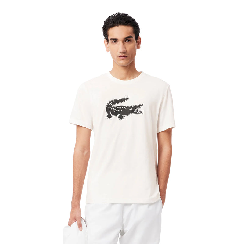 Playera Lacoste Ultra Dry Blanca para Tenis Caballero