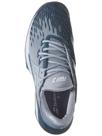 calzado deportivo babolat fury 3 gris blanco para partidos intensos