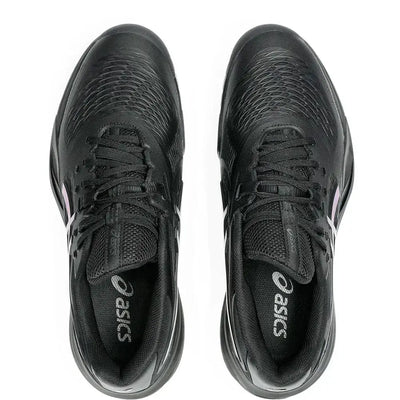 zapatillas negras asics gel-resolution x con ajuste dynawrap en la cordonera