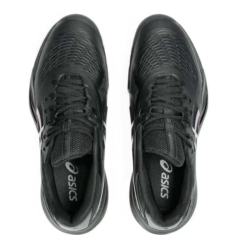 zapatillas negras asics gel-resolution x con ajuste dynawrap en la cordonera