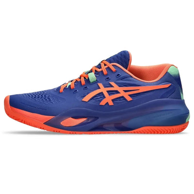 zapatillas pádel hombre asics gel-resolution x diseño moderno azul con coral