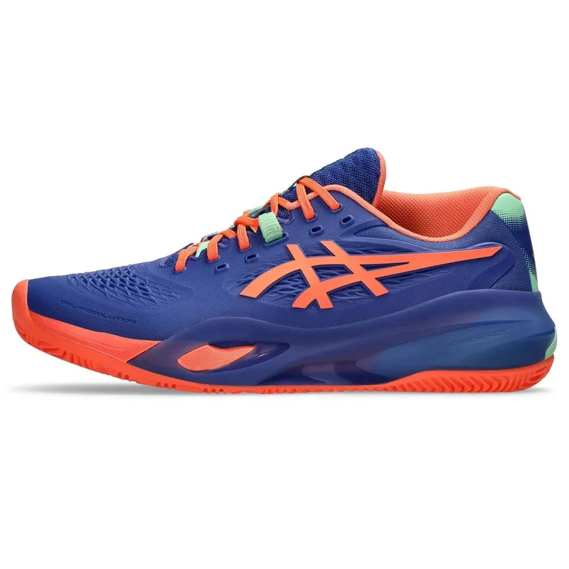 zapatillas pádel hombre asics gel-resolution x diseño moderno azul con coral