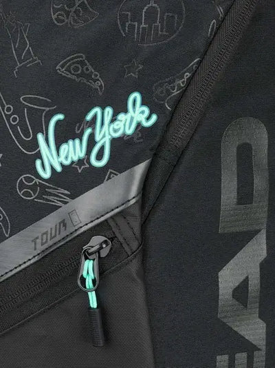 head tour backpack 25l neon negra con estampado estatua de la libertad