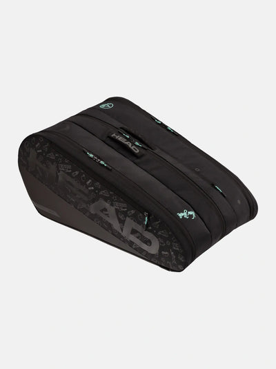 head tour racquet bag xl neon con forro interior azul gráfico inspirado en ny