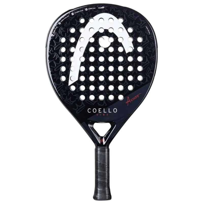 pala head coello vibe 2025 negra con diseño perforado para padel