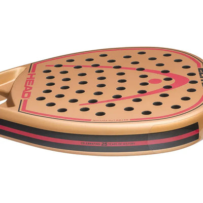 pala head elite ltd dorada con grip marrón y detalles clásicos