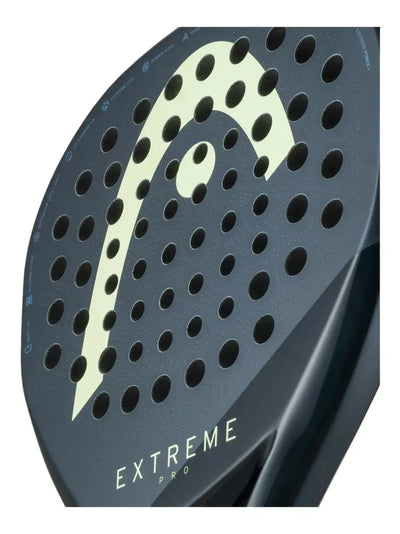 detalle frontal pala head extreme pro 2025 con logotipo head