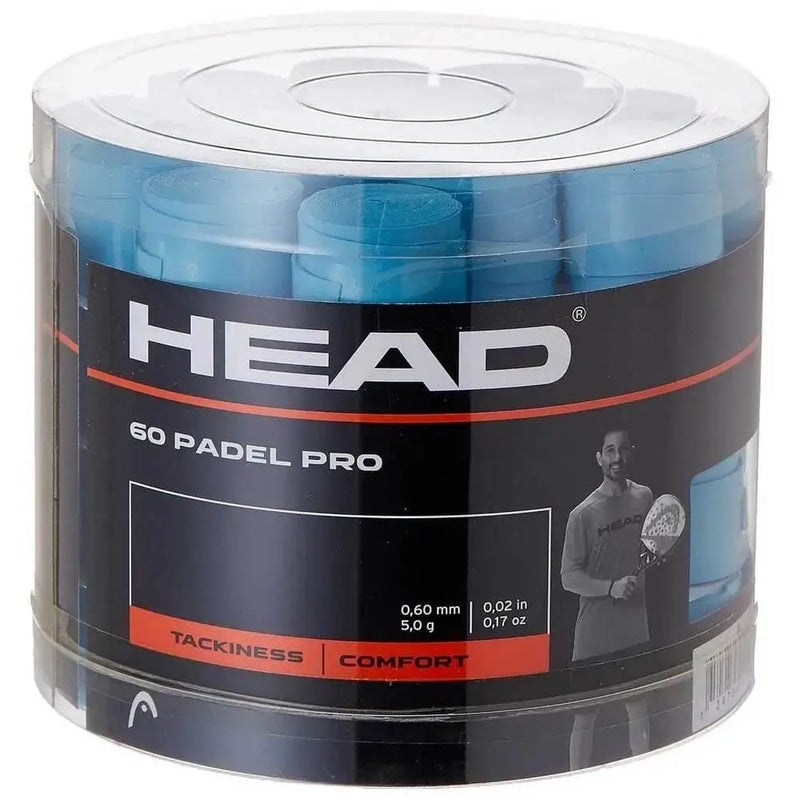 overgrip azul head padel pro en presentación de caja de 60 unidades