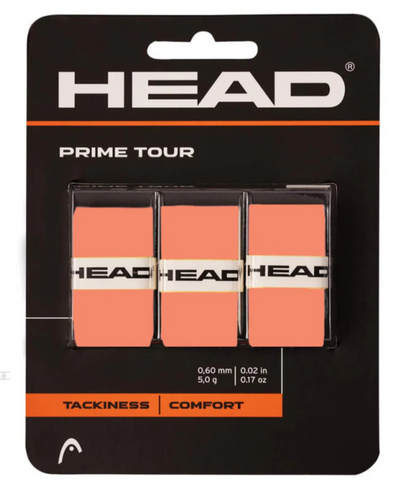 grips head prime tour color naranja pack triple para deportes de raqueta