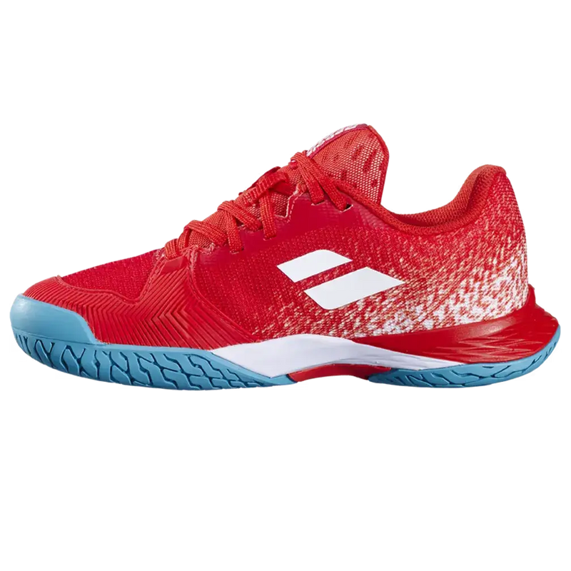 babolat jet mach 3 junior niña tenis all court en tonos rojo y celeste