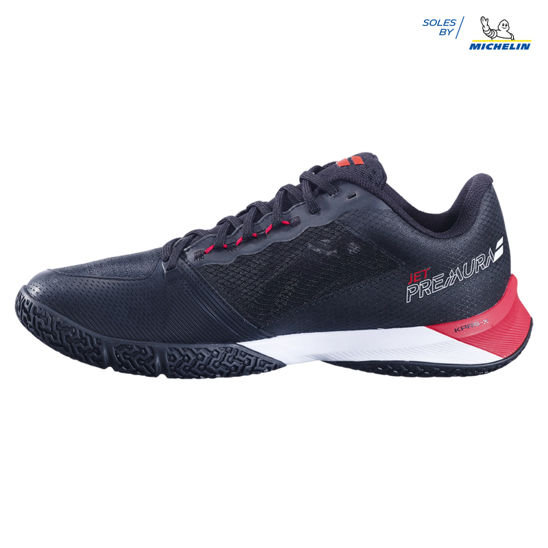 babolat jet premura 2 zapatillas padel diseño agresivo negro rojo