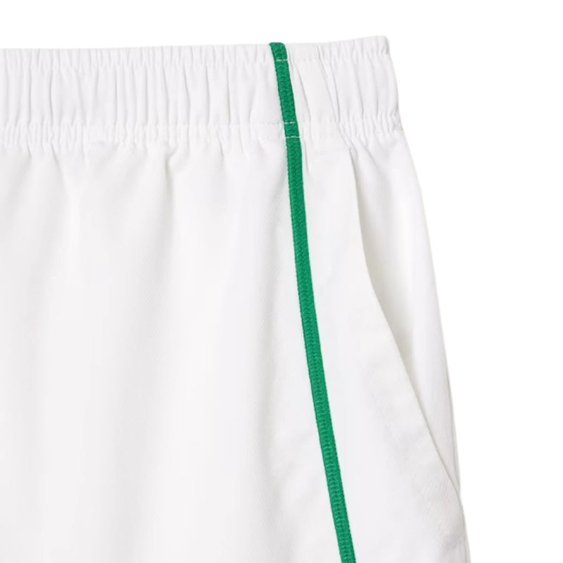 pantalón corto lacoste blanco hombre con ajuste seguro y tejido ligero