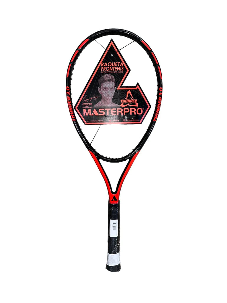 raqueta master pro 3.0 negro rojo para frontenis profesional
