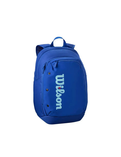 mochila wilson ultra v5 tour 2025 azul para raquetas tenis con compartimento acolchado