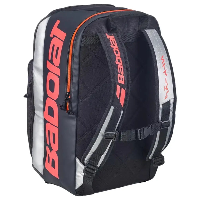 mochila babolat gris off-carbon diseño resistente con 3 compartimentos amplios