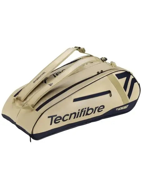 mochila deportiva tecnifibre tour endurance beige azul con bolsillos laterales