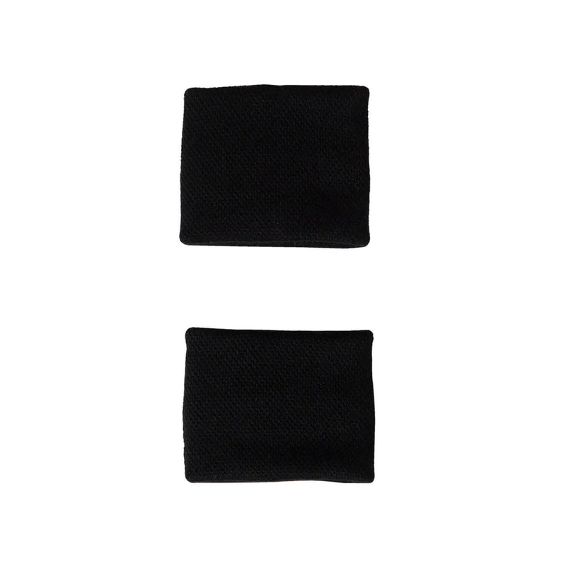 muñequeras adidas color negro con logo bordado blanco absorción sudor