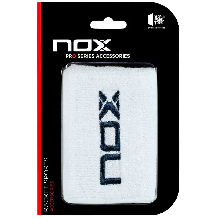 muñequera nox blanco azul marino acolchada para pádel
