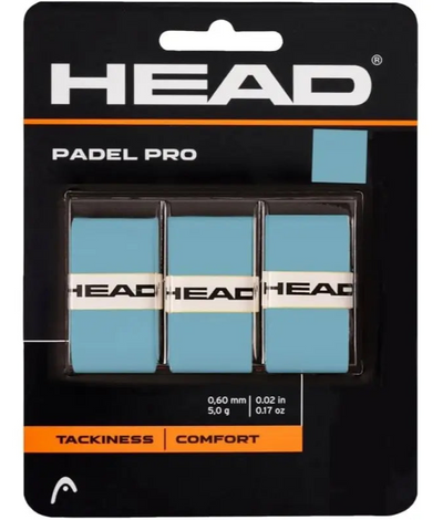 overgrip head padel pro azul paquete de 3 piezas para palas padel