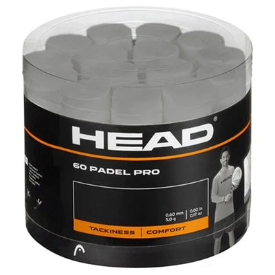 caja con 60 overgrips head padel pro gris para palas padel