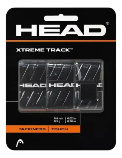 overgrip head xtreme track negro paquete con 3 unidades para tenis