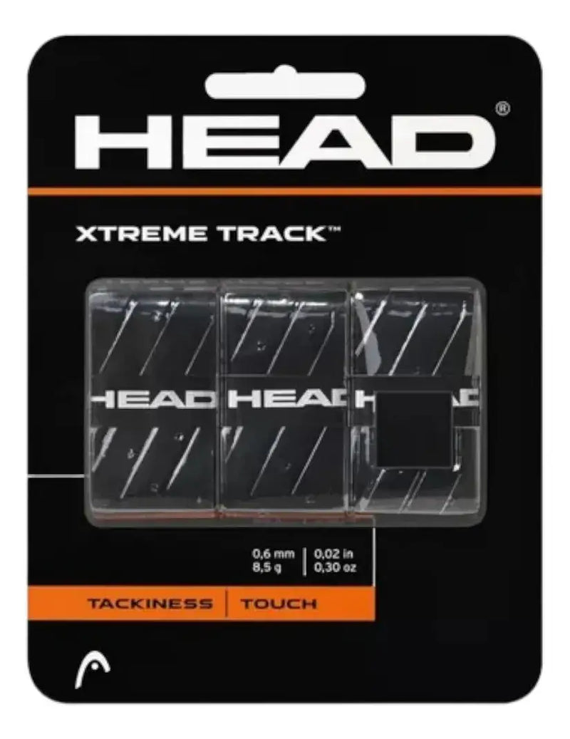 overgrip head xtreme track negro paquete con 3 unidades para tenis