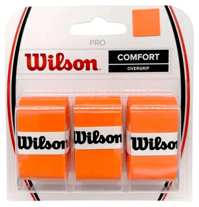 overgrip wilson comfort naranja paquete 3 piezas para raquetas tenis