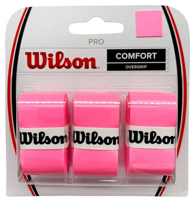 overgrip wilson comfort rosa paquete 3 piezas para raquetas tenis