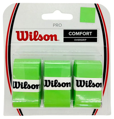 overgrip wilson comfort verde paquete 3 piezas para raquetas tenis