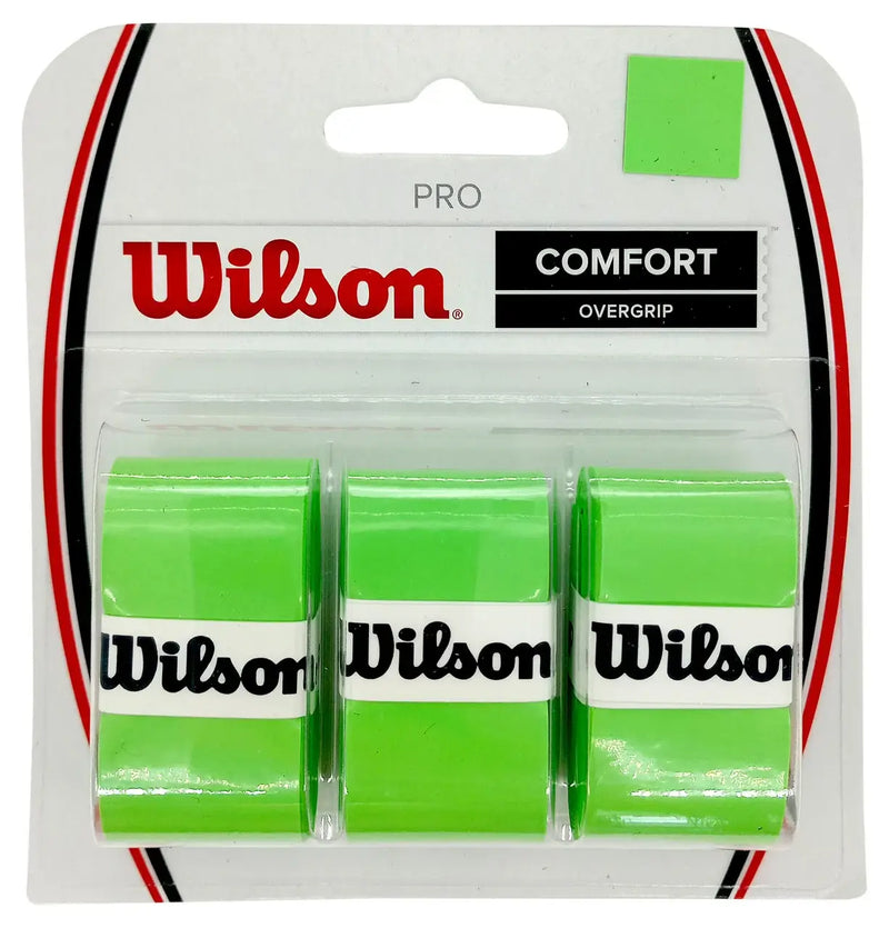 overgrip wilson comfort verde paquete 3 piezas para raquetas tenis