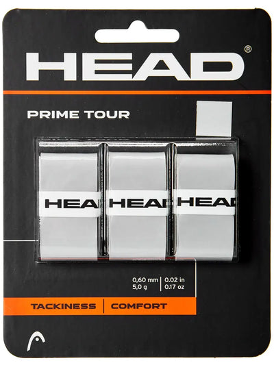 overgrips head prime tour gris paquete con 3 para raquetas de tenis