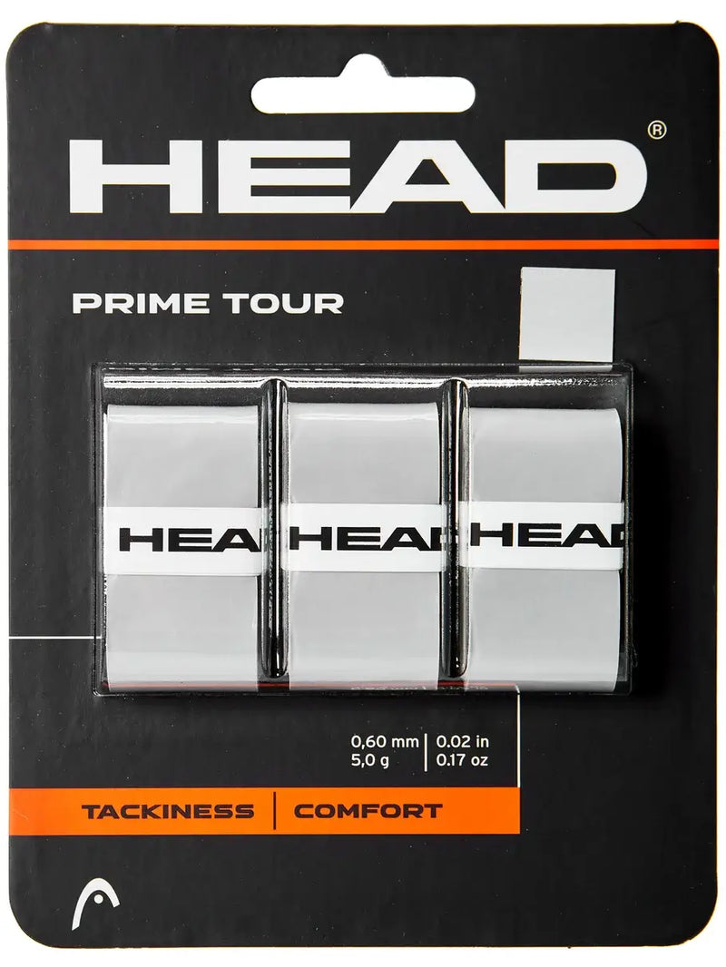 overgrips head prime tour gris paquete con 3 para raquetas de tenis