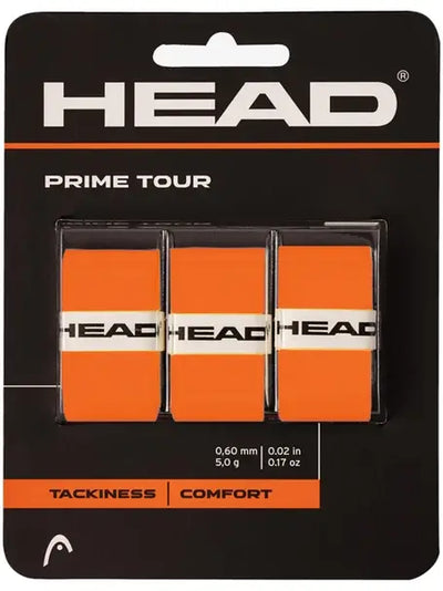 overgrips head prime tour naranja paquete con 3 para raquetas de tenis