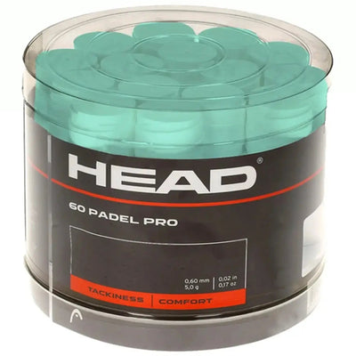 set de 60 overgrips head padel pro color menta para padelistas