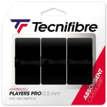 overgrip tecnifibre players pro negro pack 3 con absorción avanzada