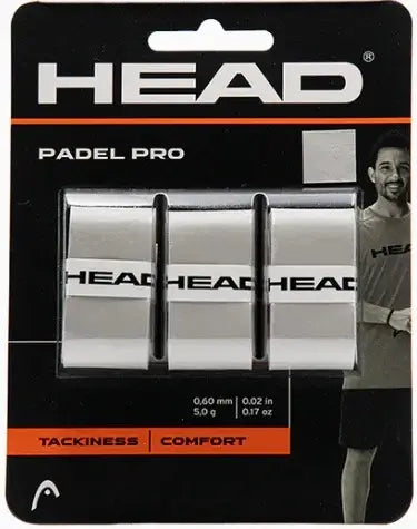 overgrip head padel pro gris paquete de 3 para palas padel