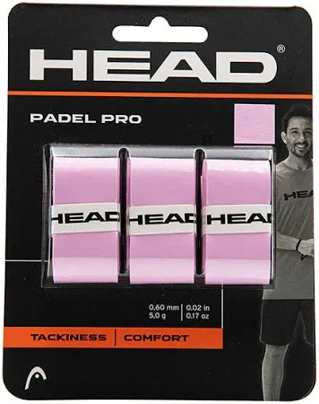 head padel pro rosa pack triple de overgrips confortables