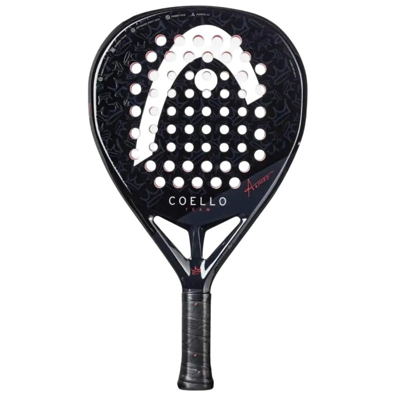 pala padel head coello team negra forma lágrima y diseño moderno
