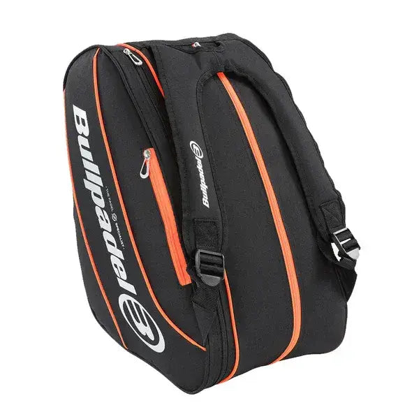 bolsa paletero bullpadel tour diseño ergonómico negro naranja moderno
