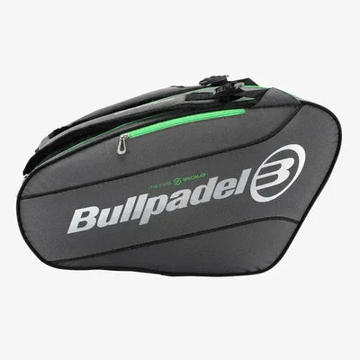 bullpadel paletero tour gris medio con cierres verdes para estilo moderno