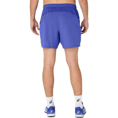 pantalón corto asics azul hombre ideal para deportes de raqueta