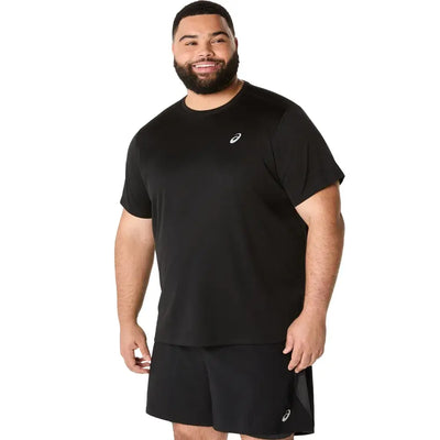 playera deportiva asics negra hombre ideal para entrenamientos de tenis