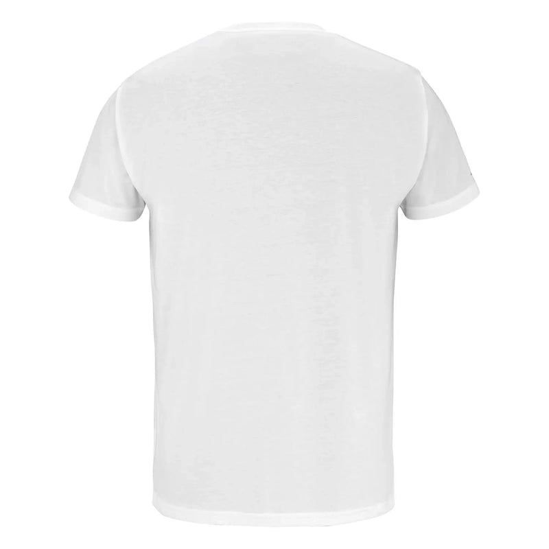 babolat exercise big flag tee color blanco con cuello redondo clásico
