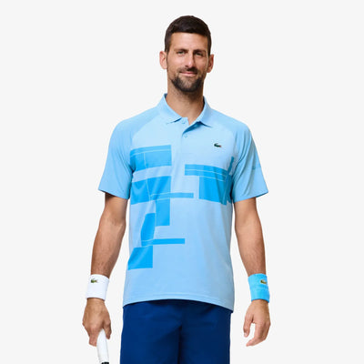 polo lacoste sport novak djokovic azul celeste para tenis hombre