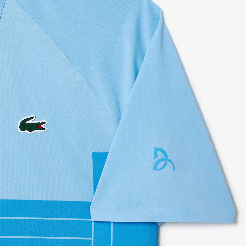 polo deportivo lacoste azul celeste con logo cocodrilo y ajuste regular