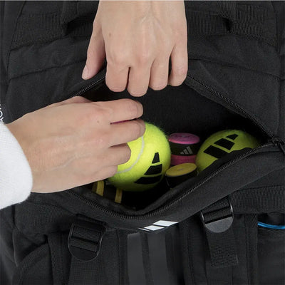 bolso paletero adidas protour 3.4 negro con panel trasero de cremallera